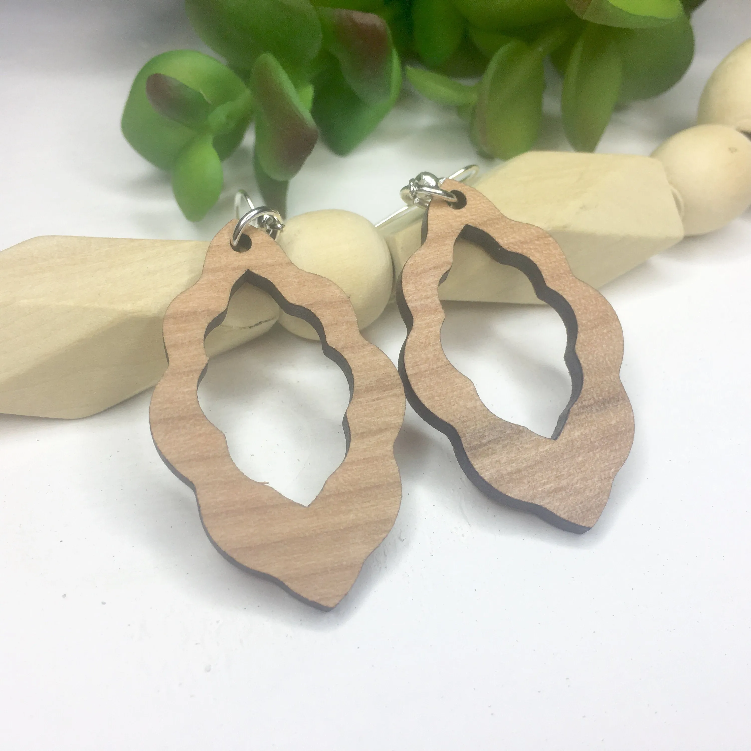 Moroccan Earrings, Moroccan Inspired Jewelry, Dangle Wood Earrings, International Travel Lover