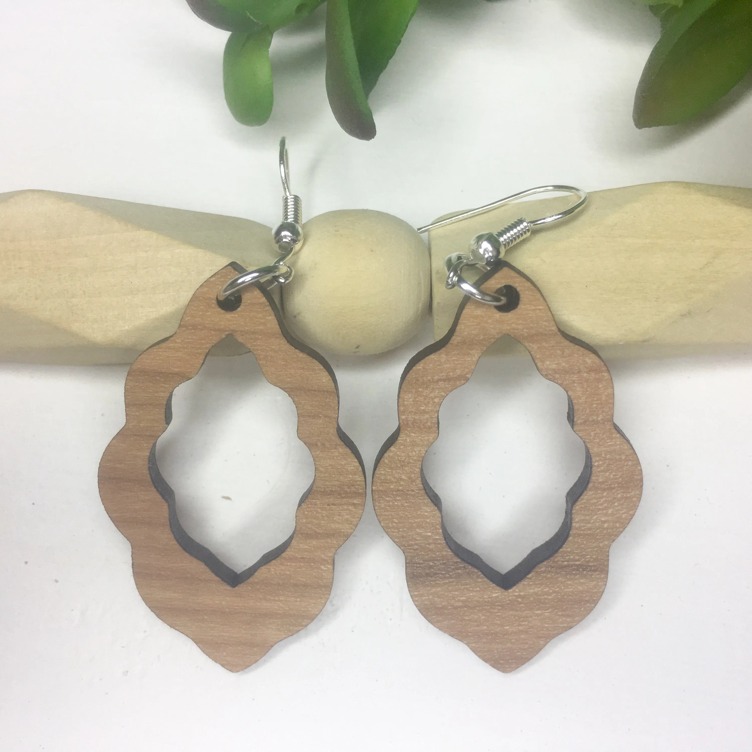 Moroccan Earrings, Moroccan Inspired Jewelry, Dangle Wood Earrings, International Travel Lover