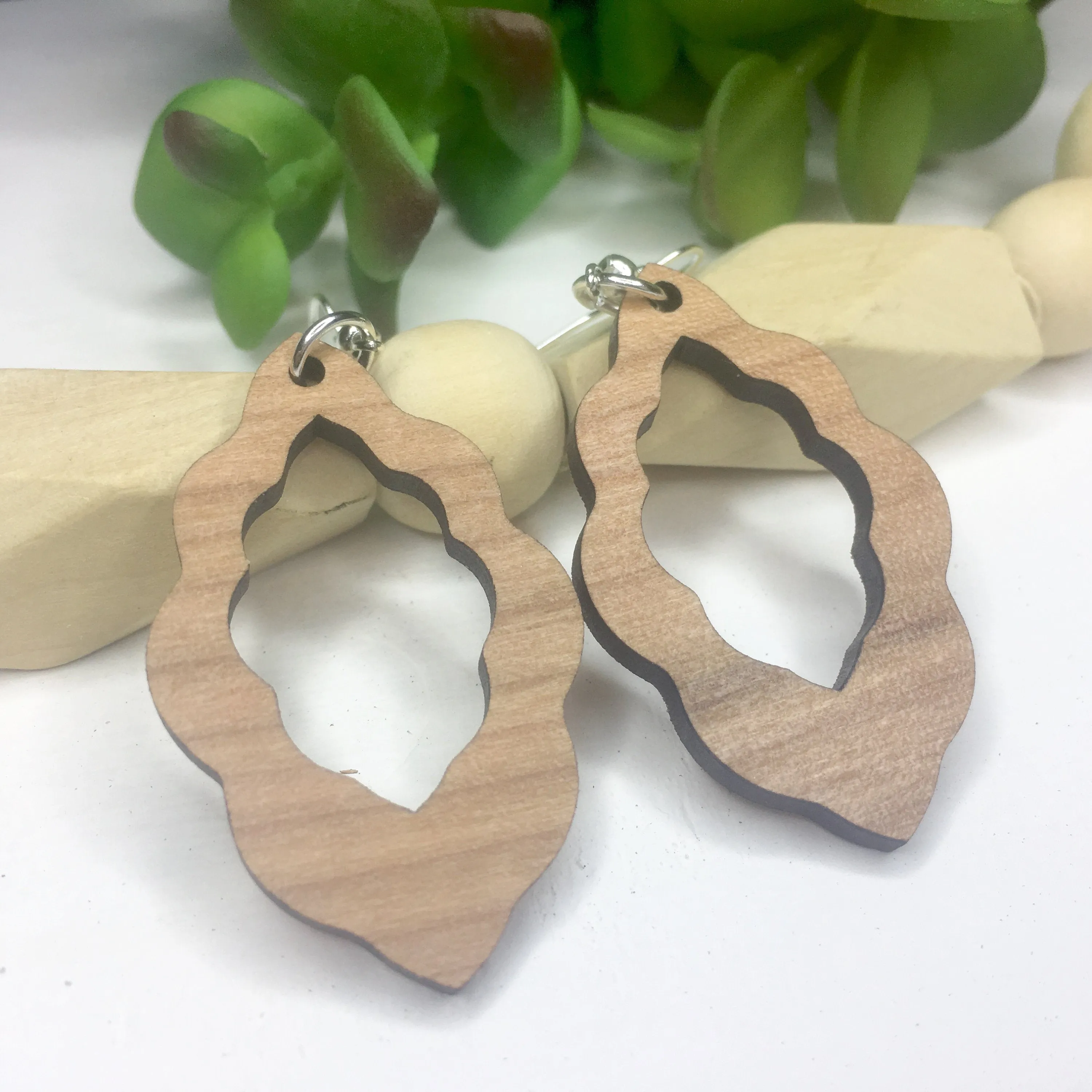 Moroccan Earrings, Moroccan Inspired Jewelry, Dangle Wood Earrings, International Travel Lover