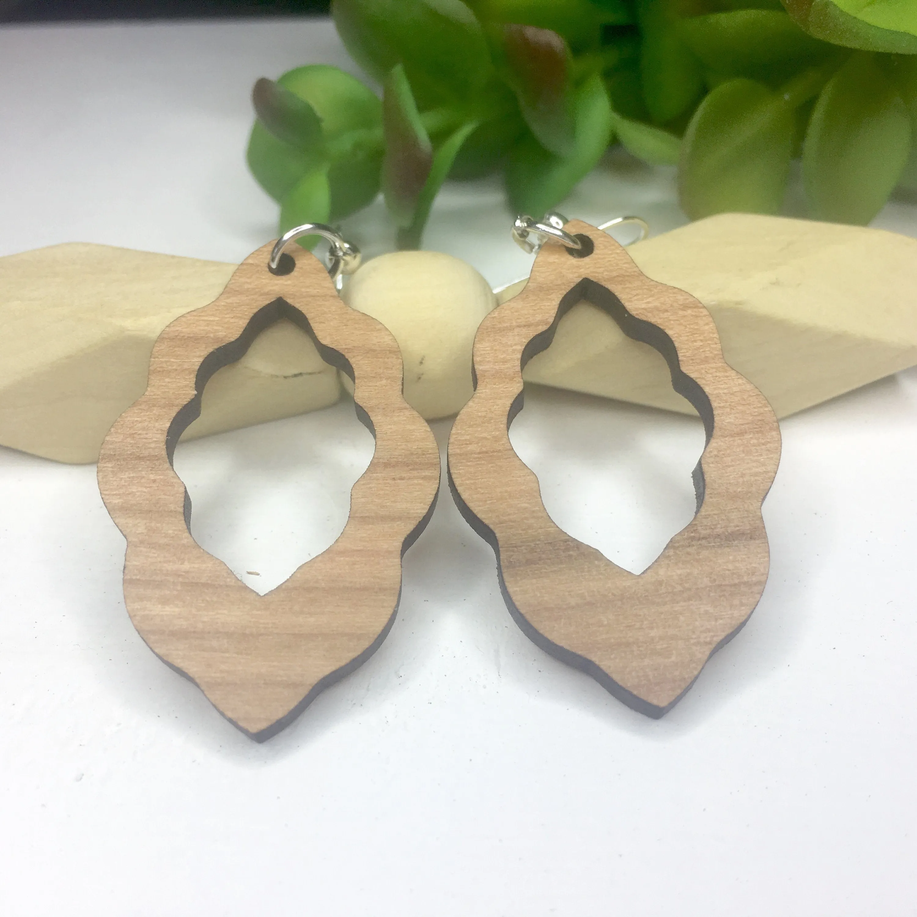 Moroccan Earrings, Moroccan Inspired Jewelry, Dangle Wood Earrings, International Travel Lover