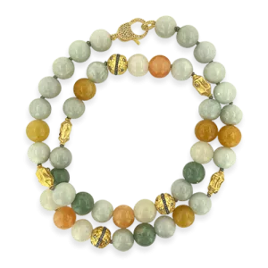 Multi-color Jade Bead Necklace