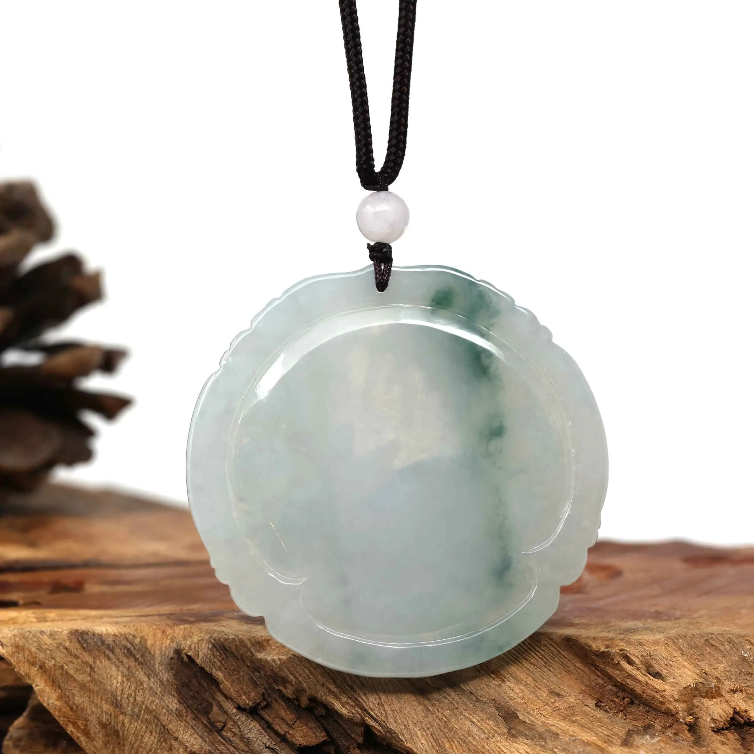 Natural Ice Blue-green Jadeite Jade "Rabbit" Zodiac Pendant Necklace