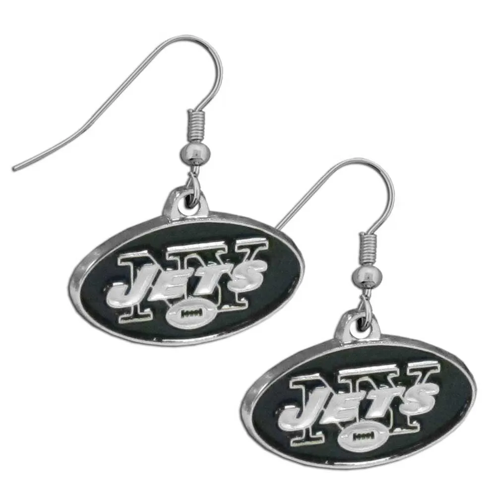 New York Jets Chrome Dangle Earrings