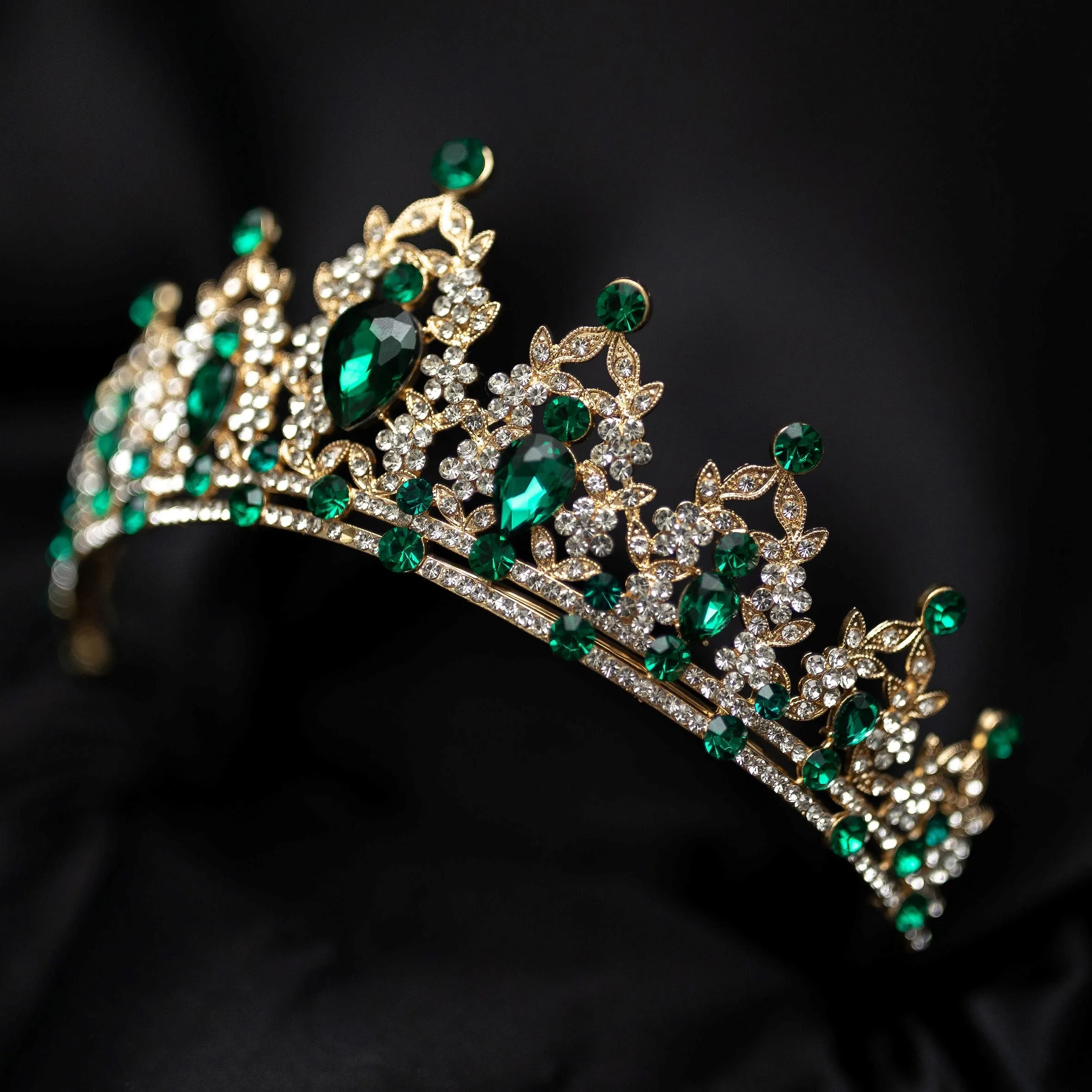 Ophelia's Tiara In Green & Gold