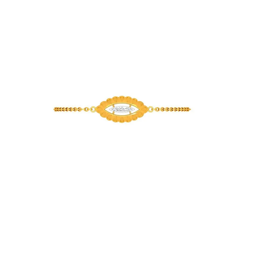 Oval Shaped Diamond And Gold Bracelet