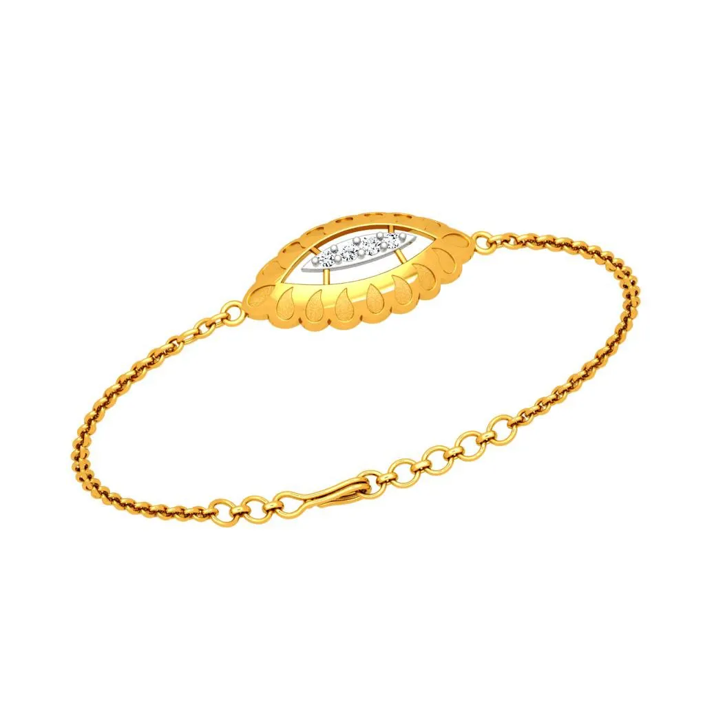 Oval Shaped Diamond And Gold Bracelet