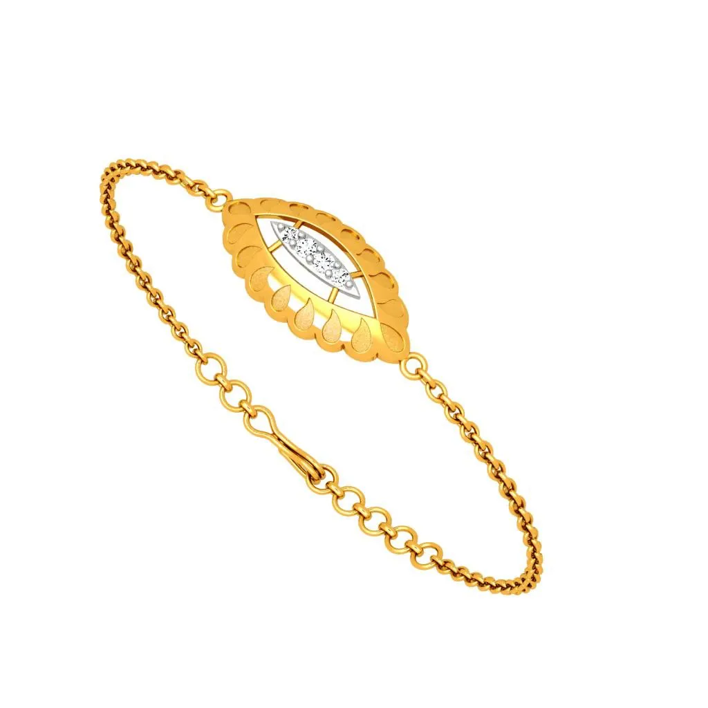 Oval Shaped Diamond And Gold Bracelet