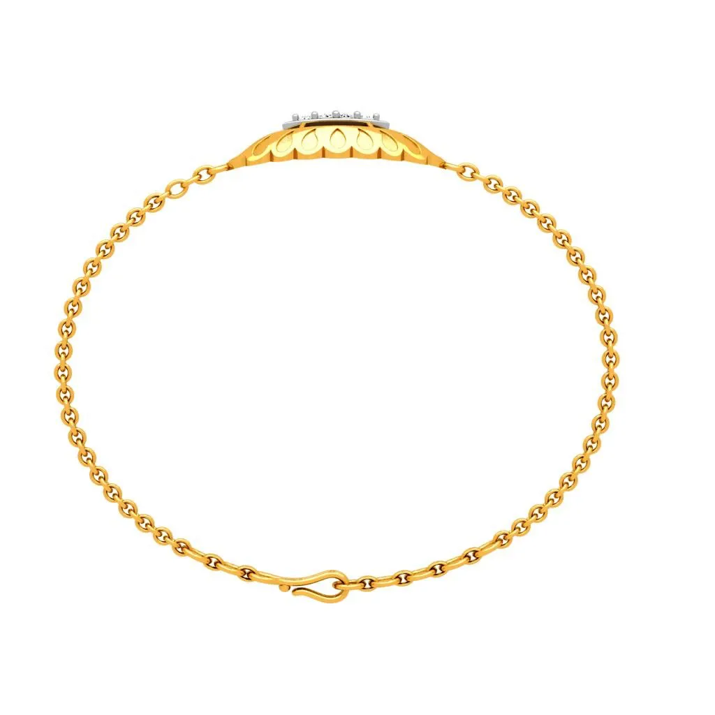 Oval Shaped Diamond And Gold Bracelet