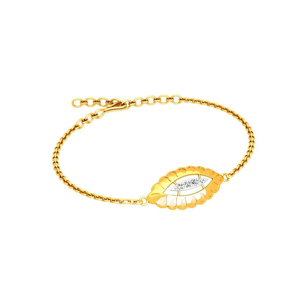 Oval Shaped Diamond And Gold Bracelet