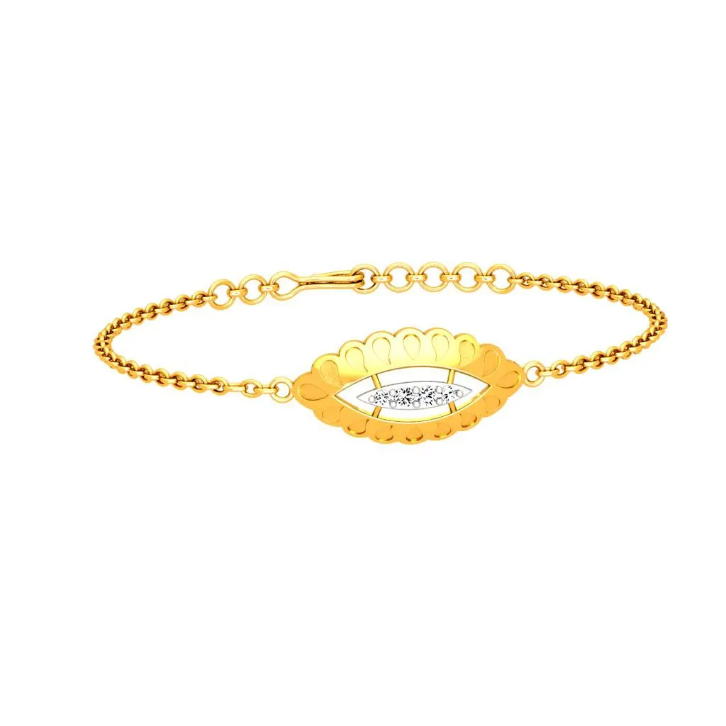 Oval Shaped Diamond And Gold Bracelet