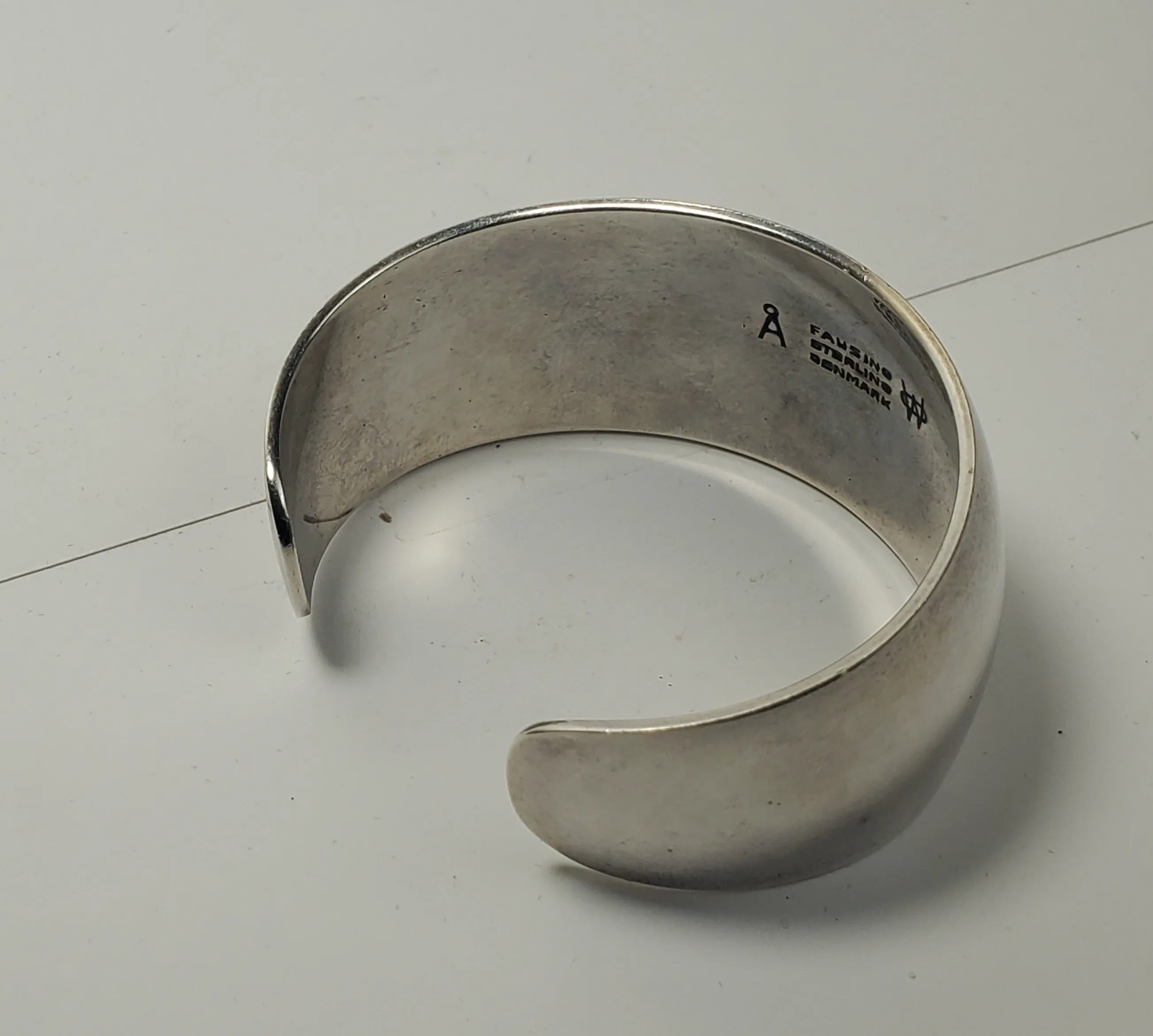 Ove Wendt for Age Fausing Vintage Danish Sterling Silver Cuff Bracelet