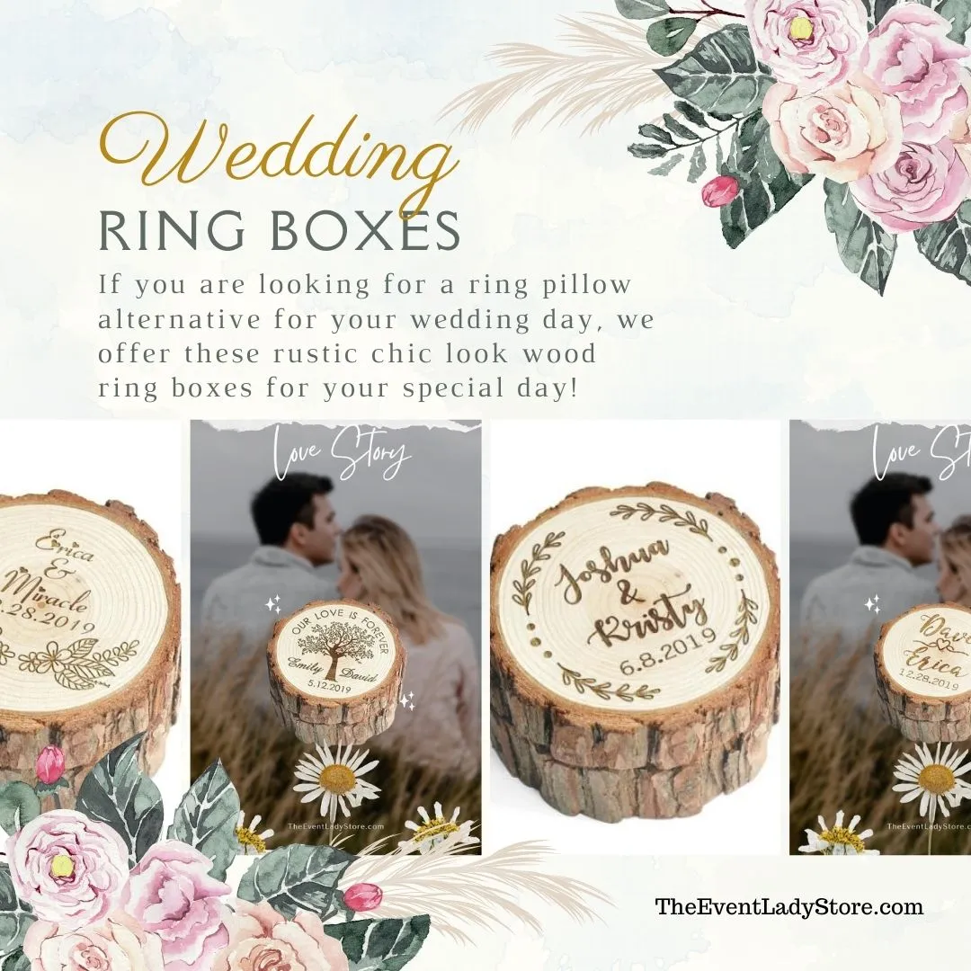 Personalized Rustic Ring Box, Custom Engraving Ring Box  Bridal Gift Wedding Decor