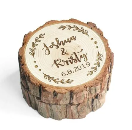 Personalized Rustic Ring Box, Custom Engraving Ring Box  Bridal Gift Wedding Decor