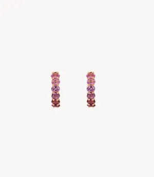 Pink Sapphire Chunko Hoop Earrings