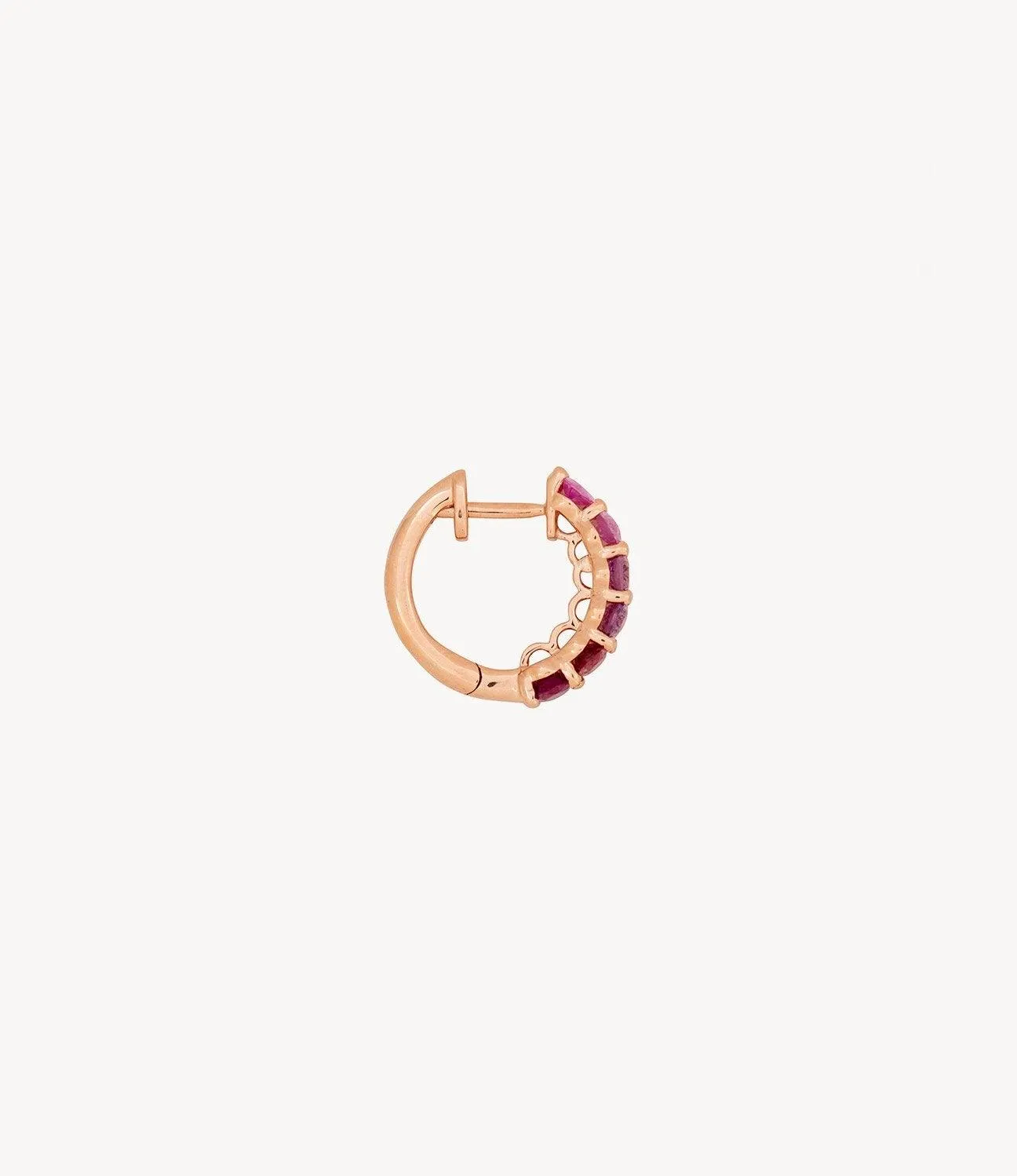 Pink Sapphire Chunko Hoop Earrings