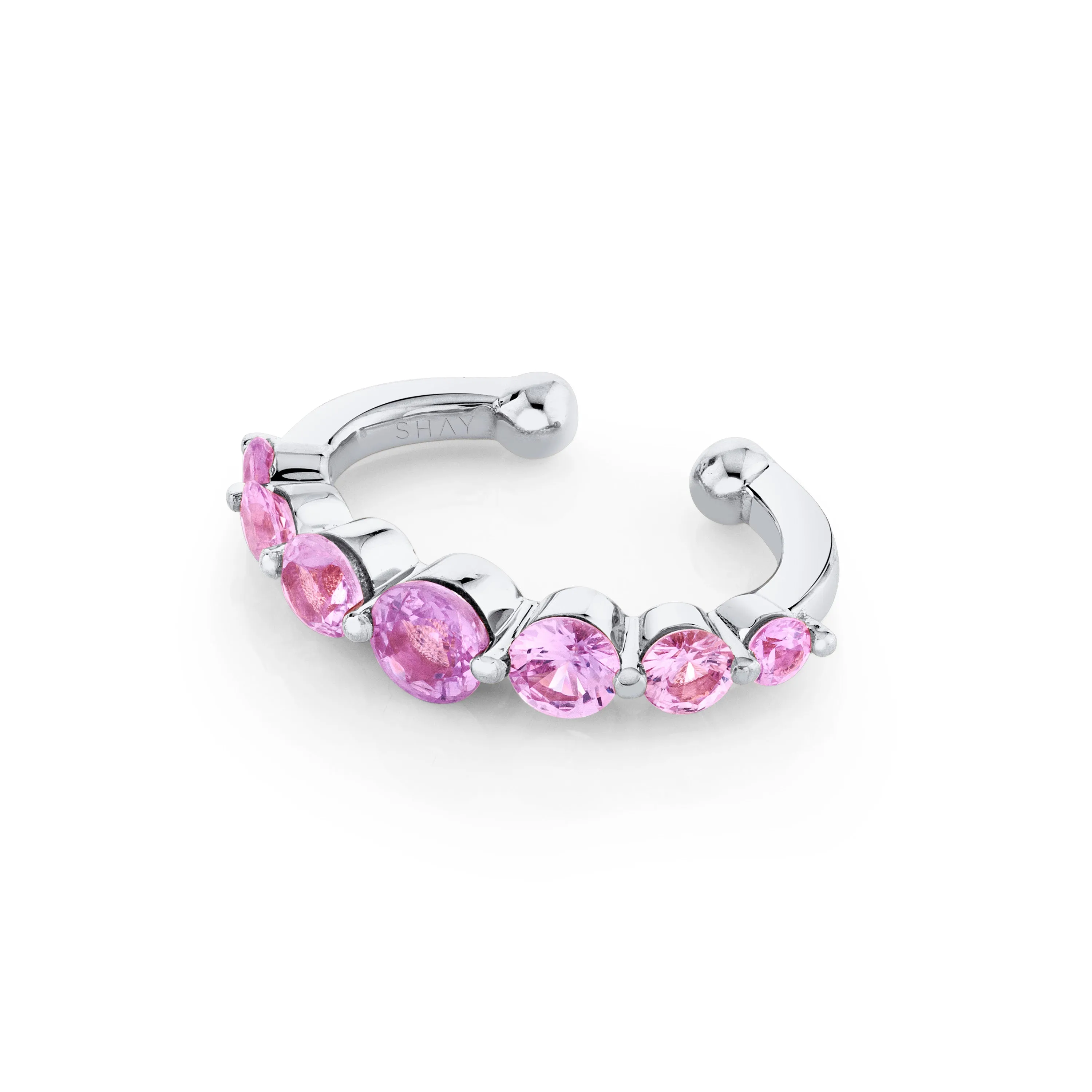 PINK SAPPHIRE GRADUAL ROUND EAR CUFF