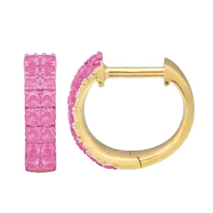 Pink Sapphire Hoops