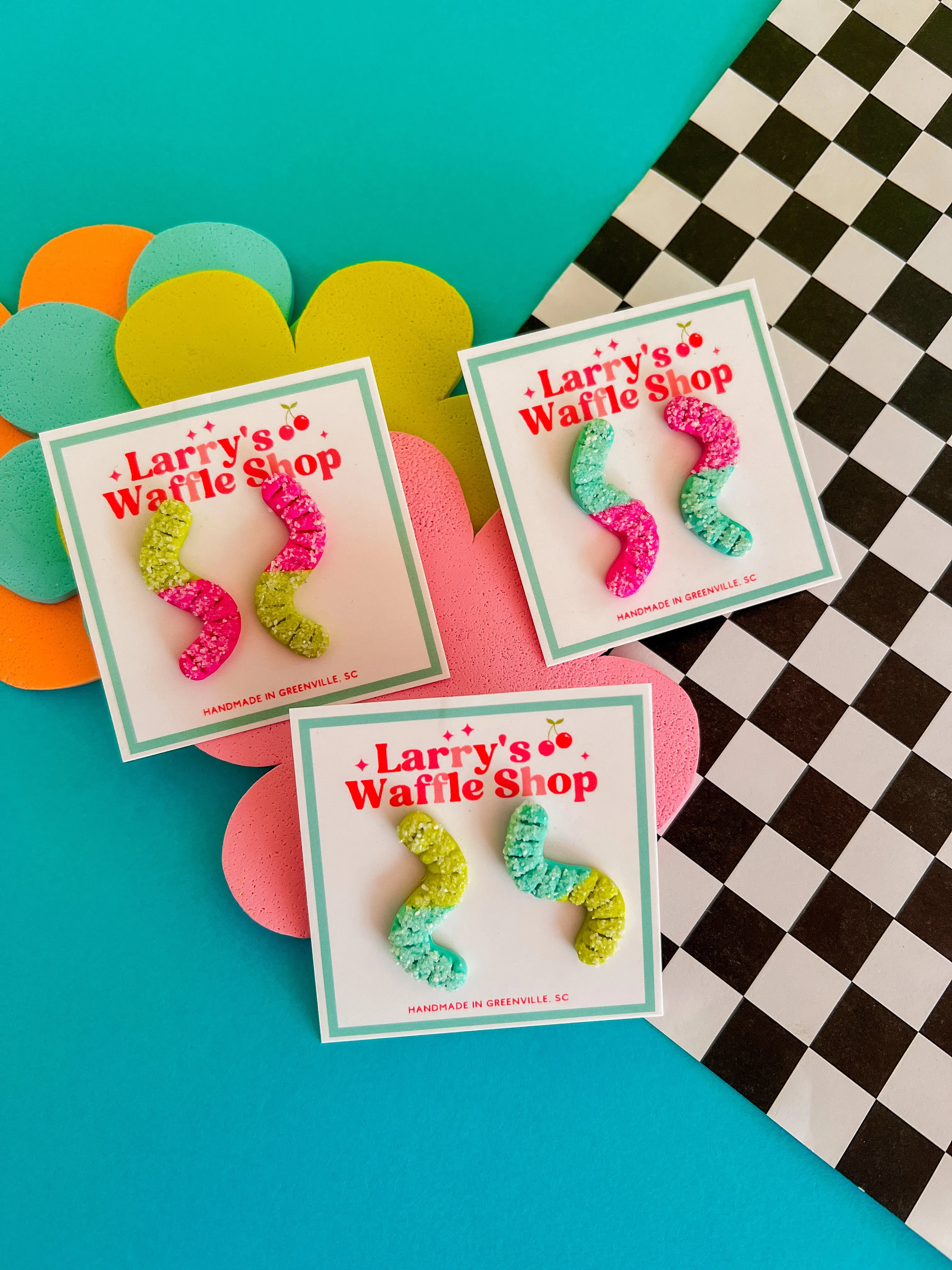 Pip’s Sour Gummy Worm Earrings - Sour Candy Earrings