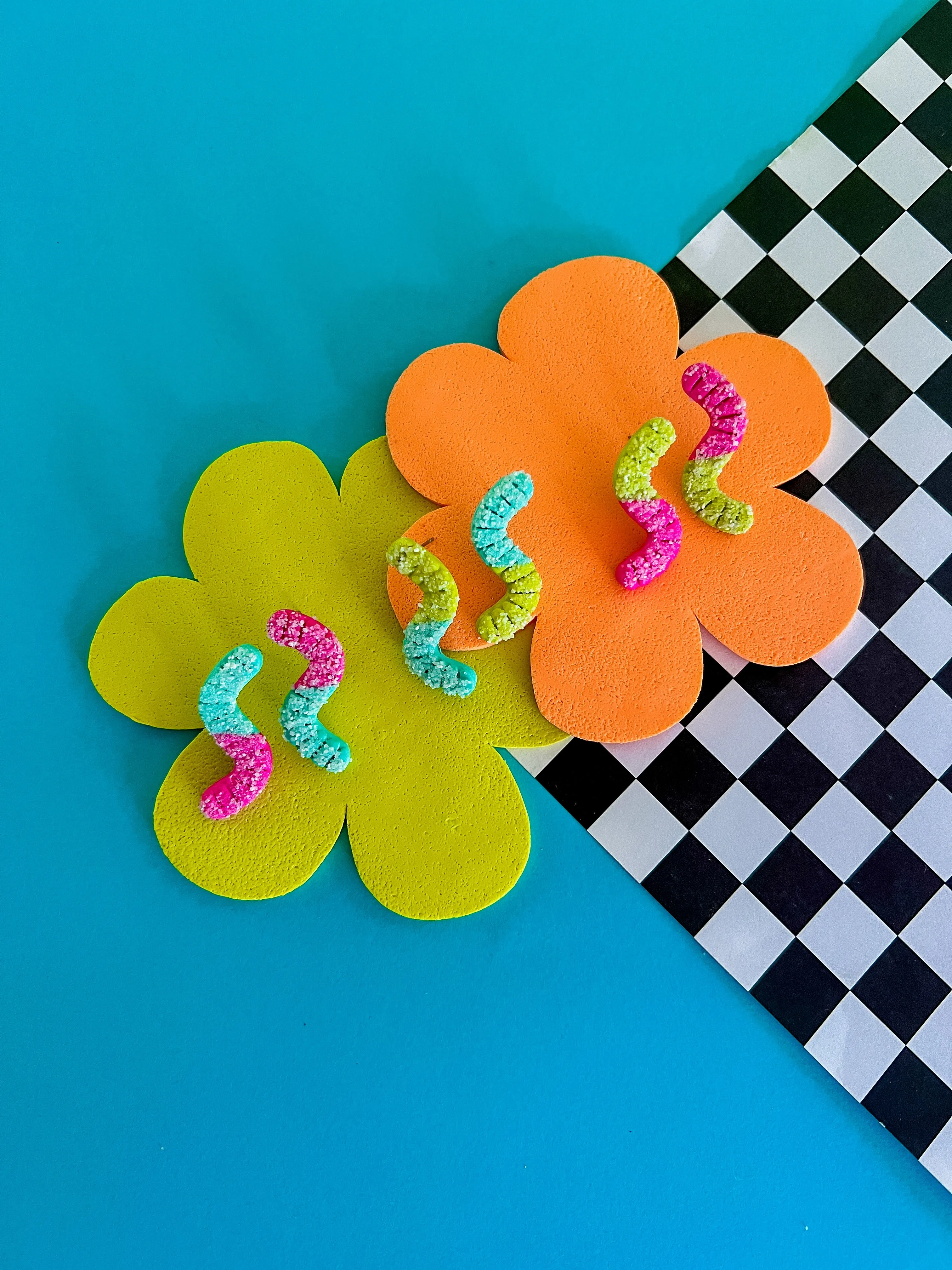 Pip’s Sour Gummy Worm Earrings - Sour Candy Earrings