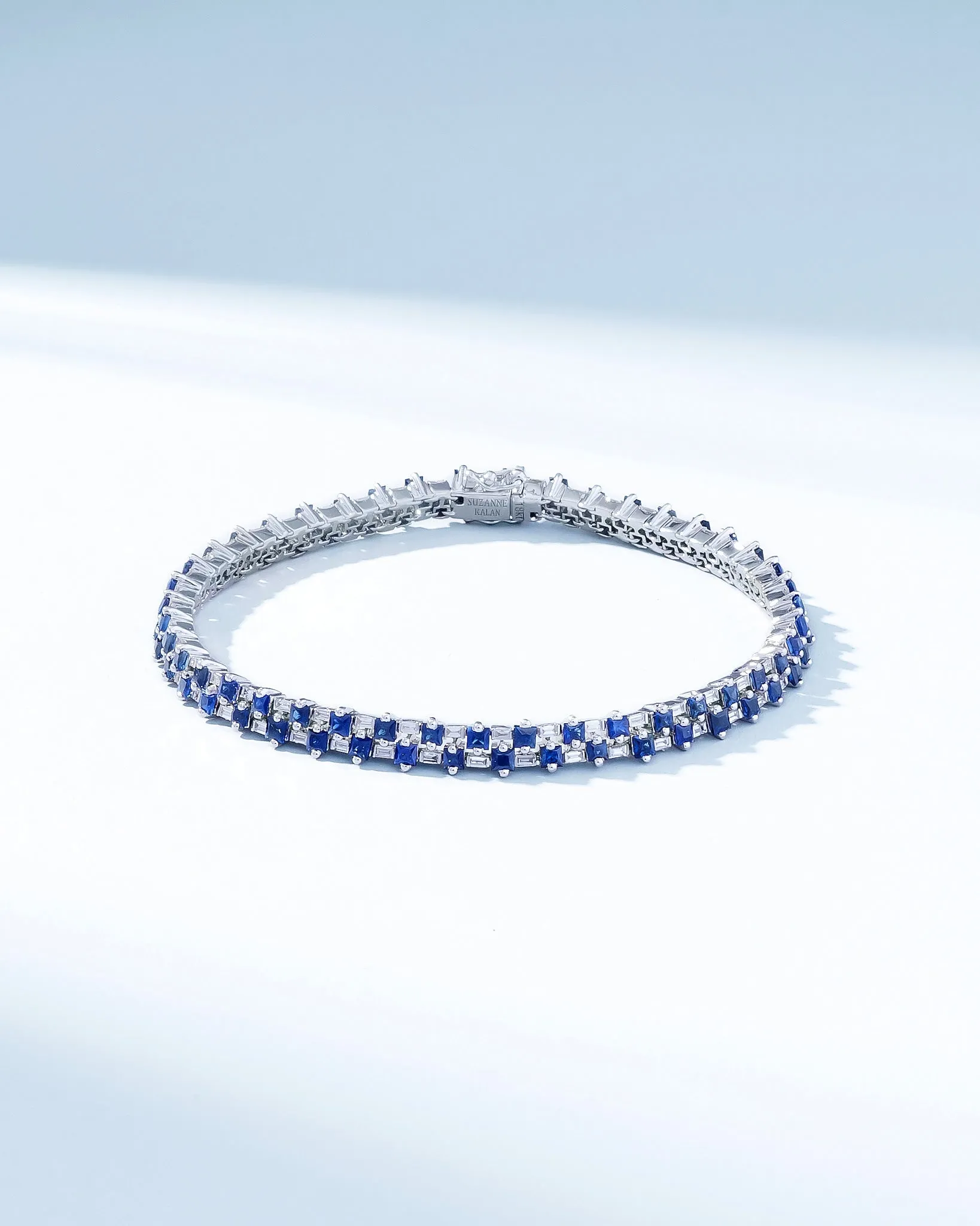 Princess Mini Stack Dark Blue Sapphire Tennis Bracelet