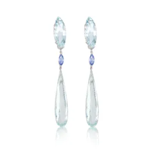 "Flowers Sun" Aquamarine Earrings