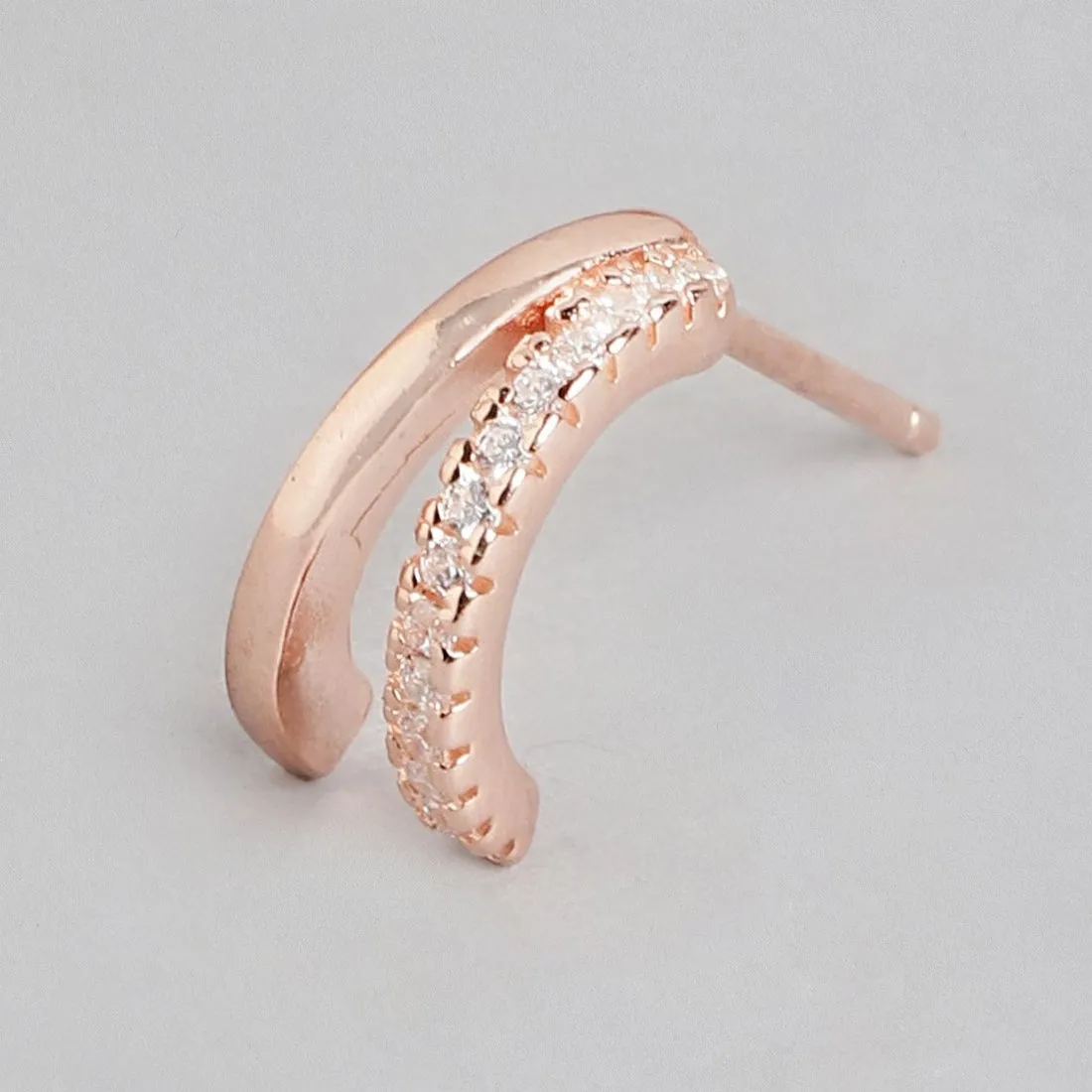 Radiant Rose Gold Allure One-Line CZ 925 Sterling Silver Earrings