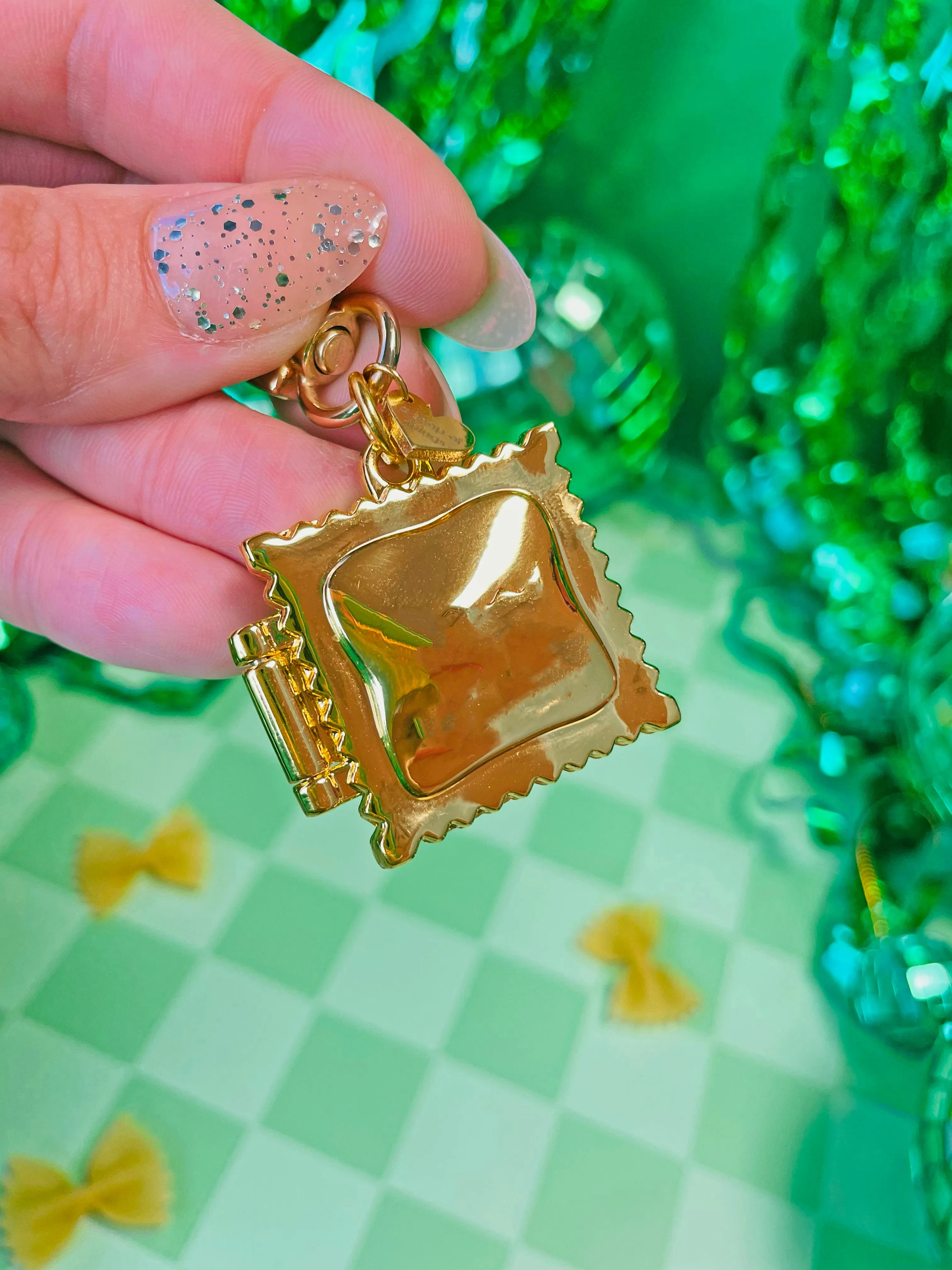 Ravioli Locket Keychain