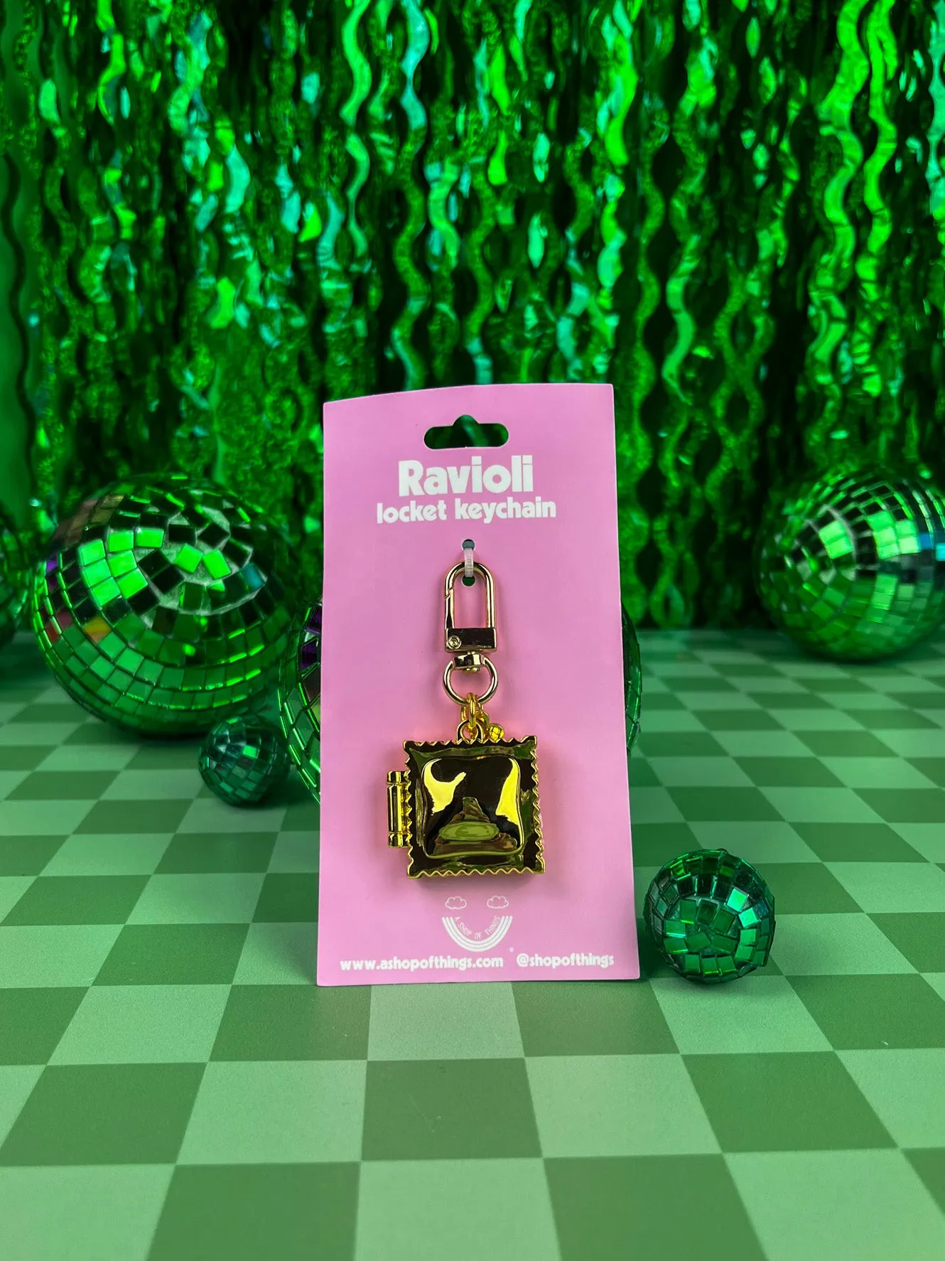 Ravioli Locket Keychain