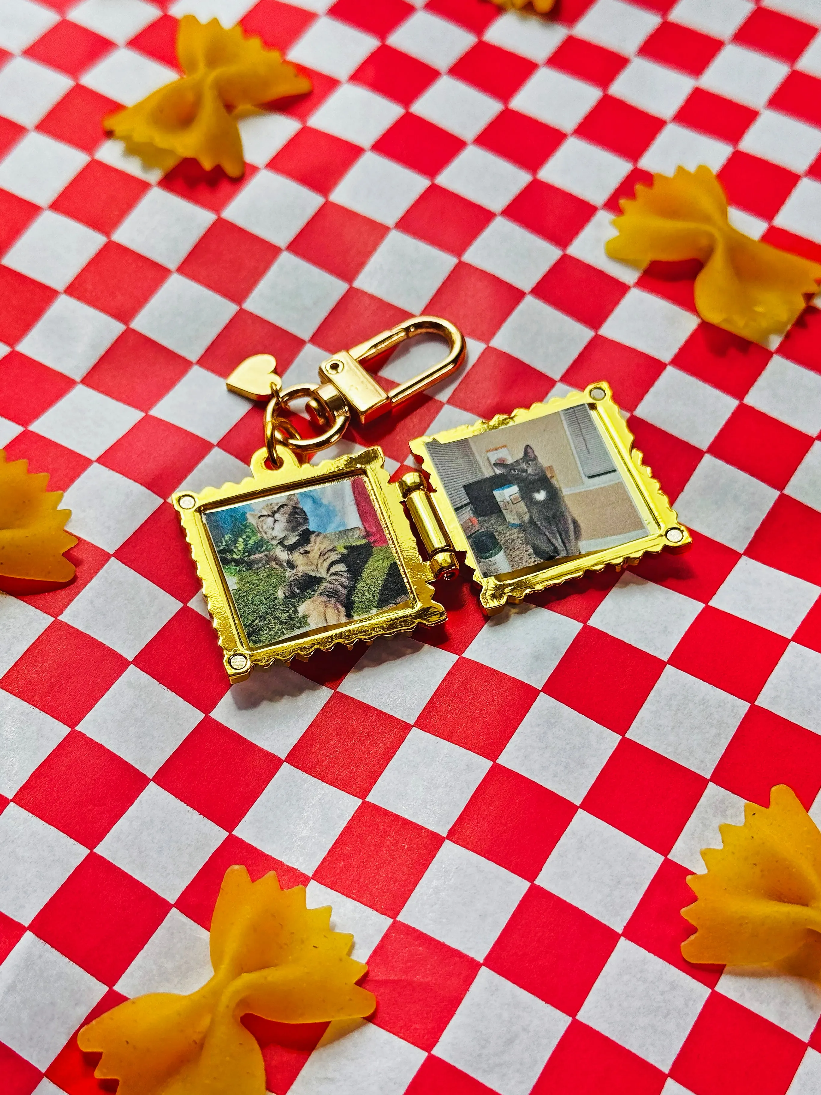 Ravioli Locket Keychain