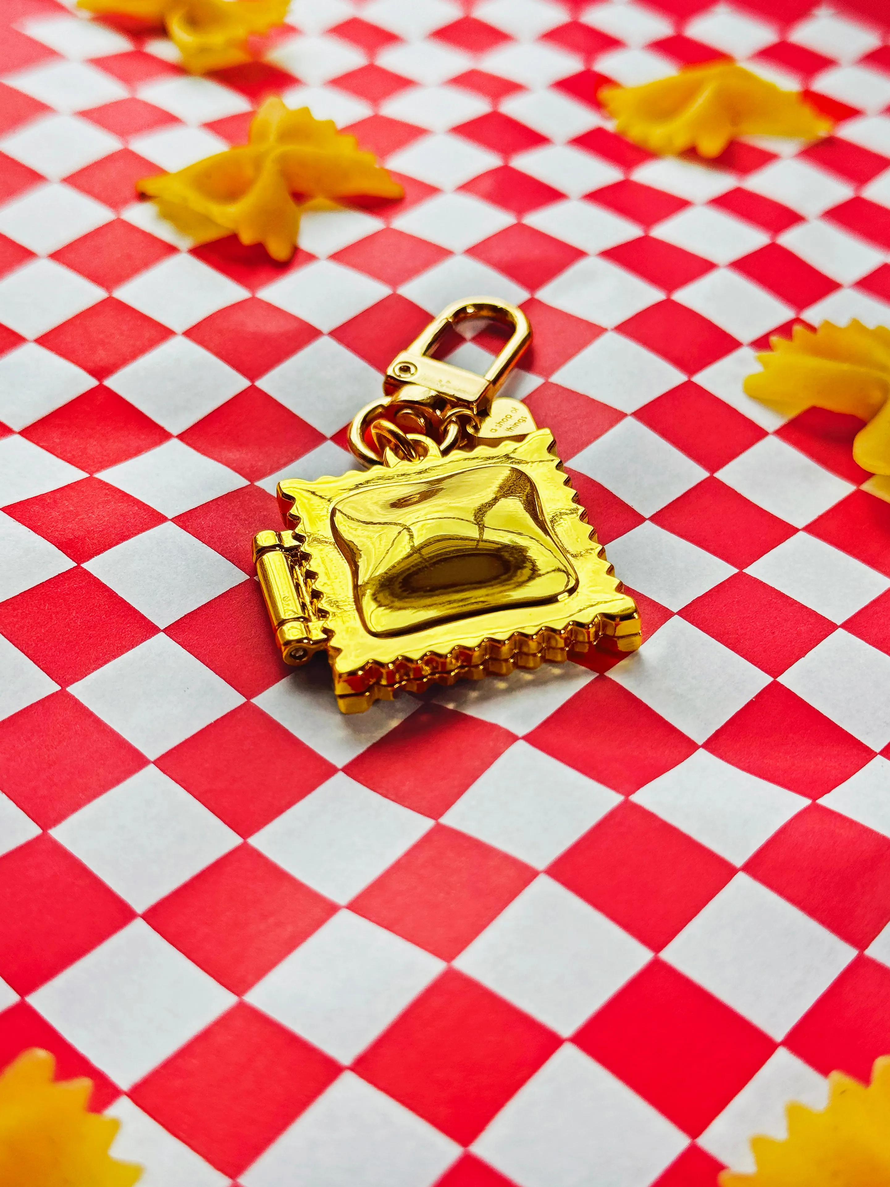 Ravioli Locket Keychain