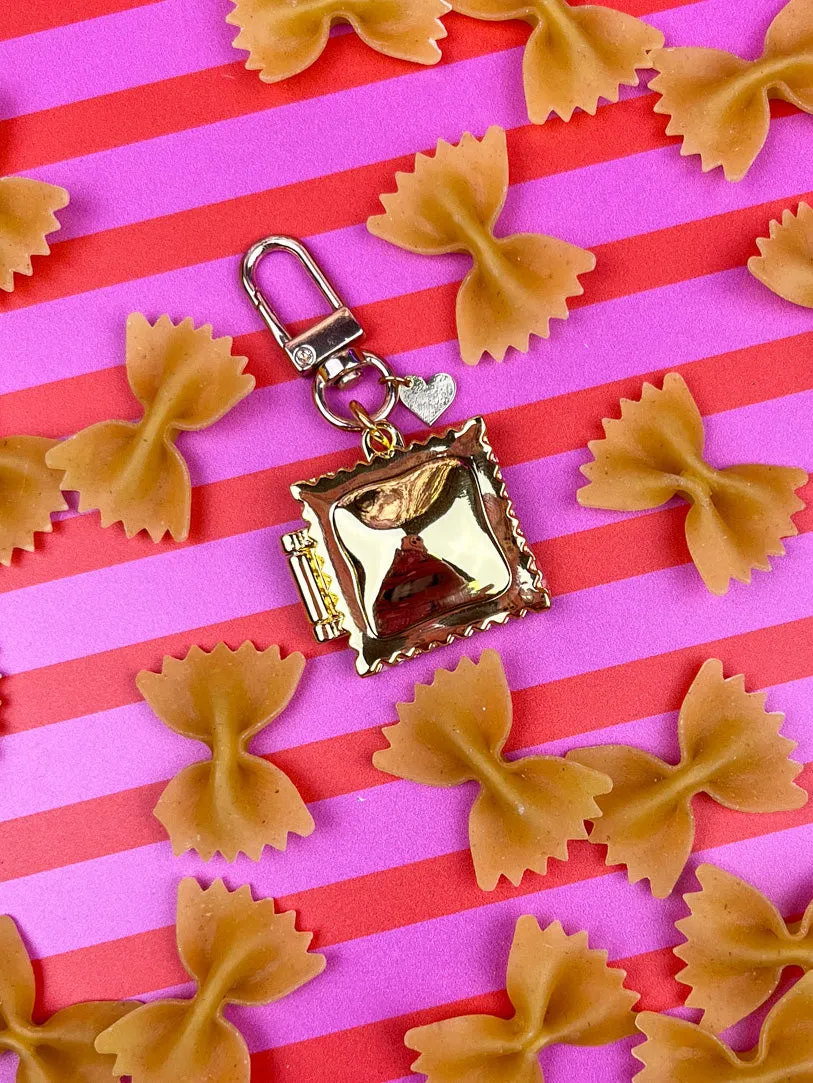 Ravioli Locket Keychain