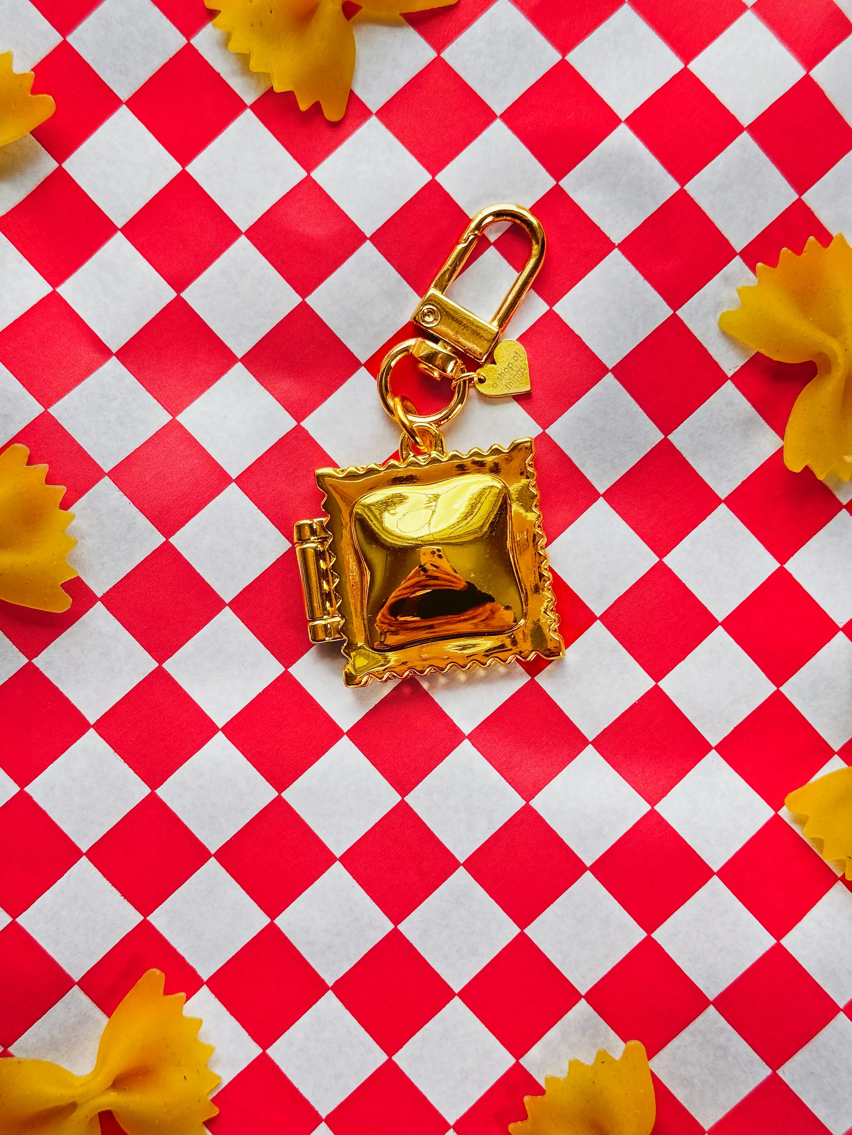 Ravioli Locket Keychain