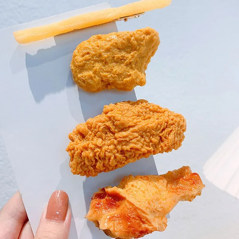 Realistic Fried Chicken Hair Clips