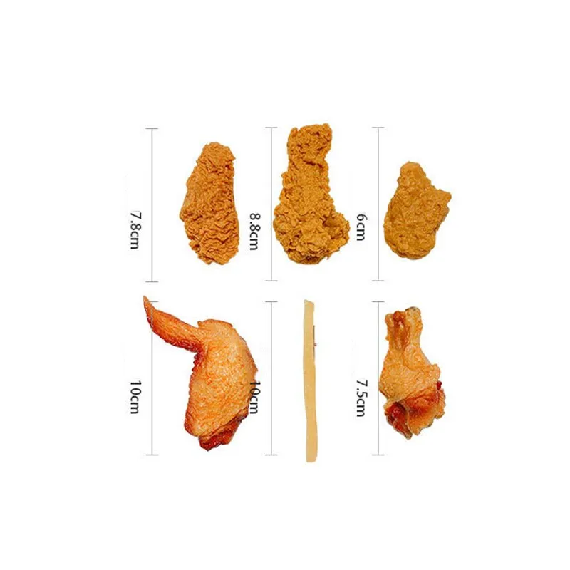 Realistic Fried Chicken Hair Clips