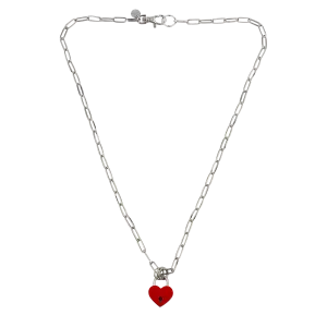 RED LIP HEART CHOKER