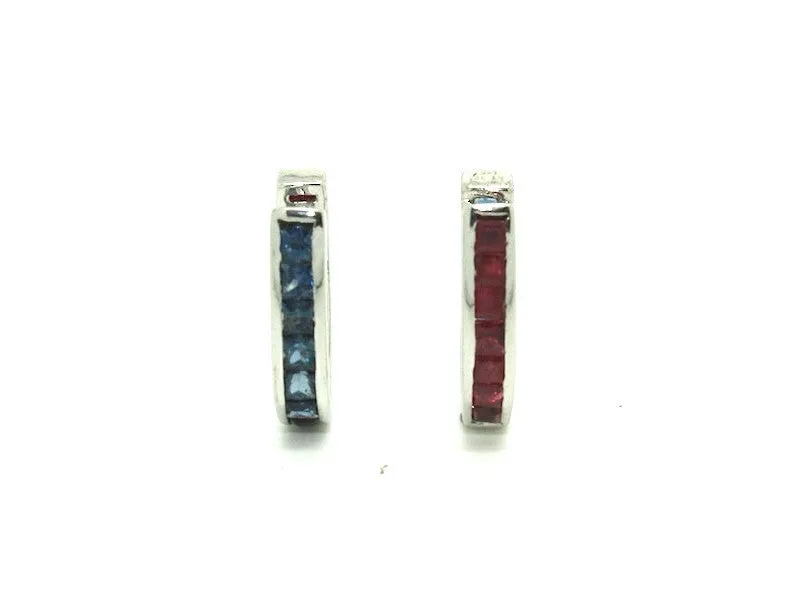 Reversable Ruby And Blue Sapphire Earring Ad No.0711