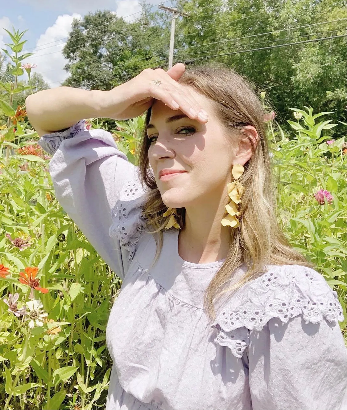 Reverse Petal Dangle Earrings