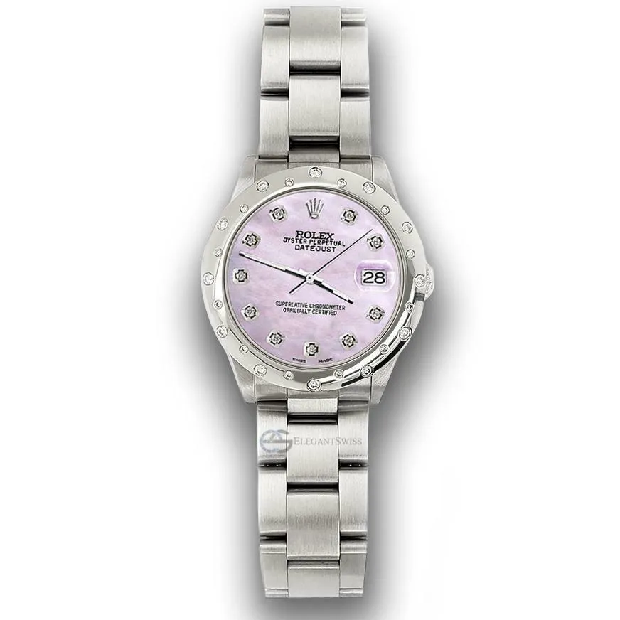 Rolex Datejust Midsize 31mm Domed 24 Diamonds Bezel/Pink Pearl Dial Watch 78240 TFJ-142508778