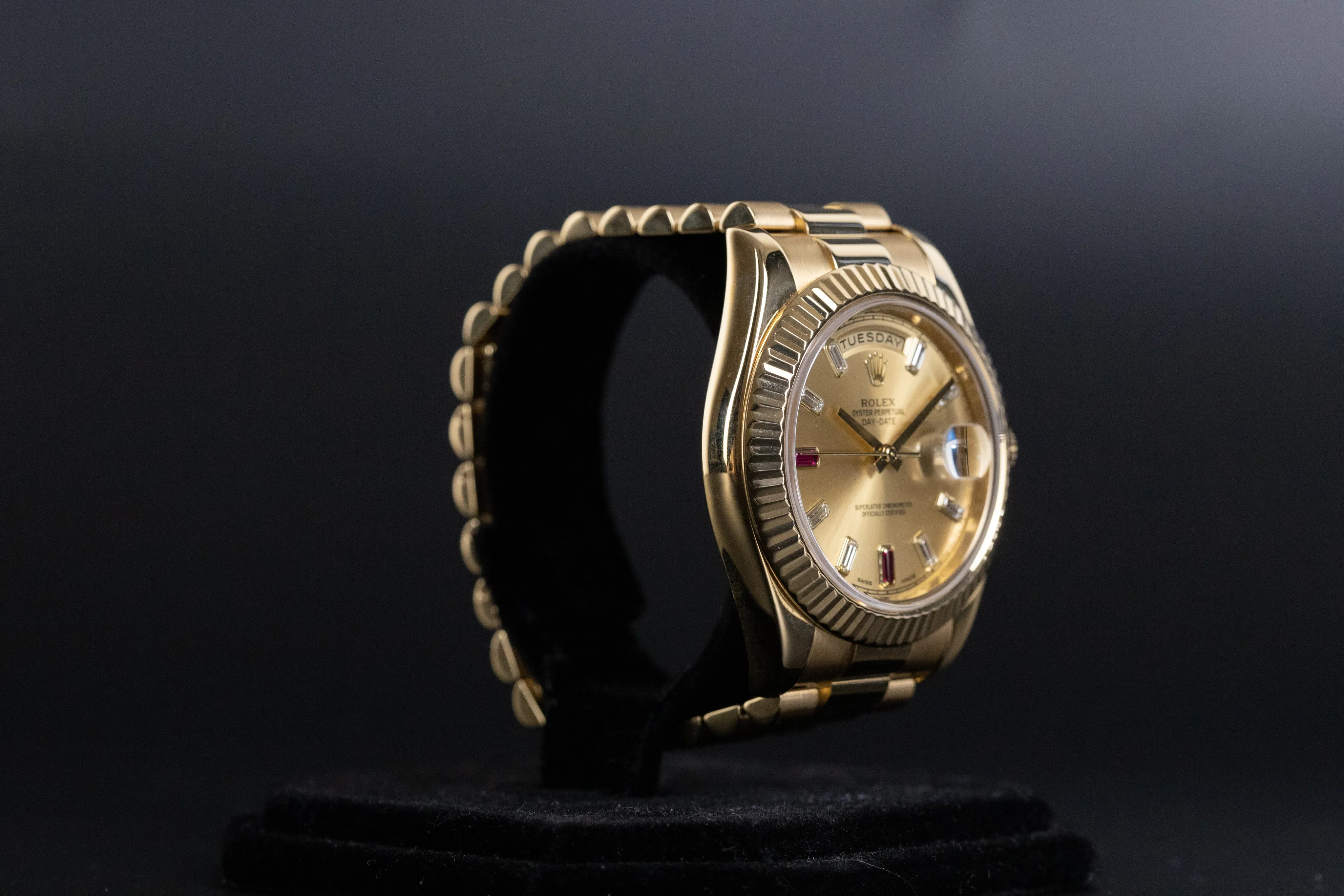 Rolex<br>218238 DayDate II Champagne Ruby Dial