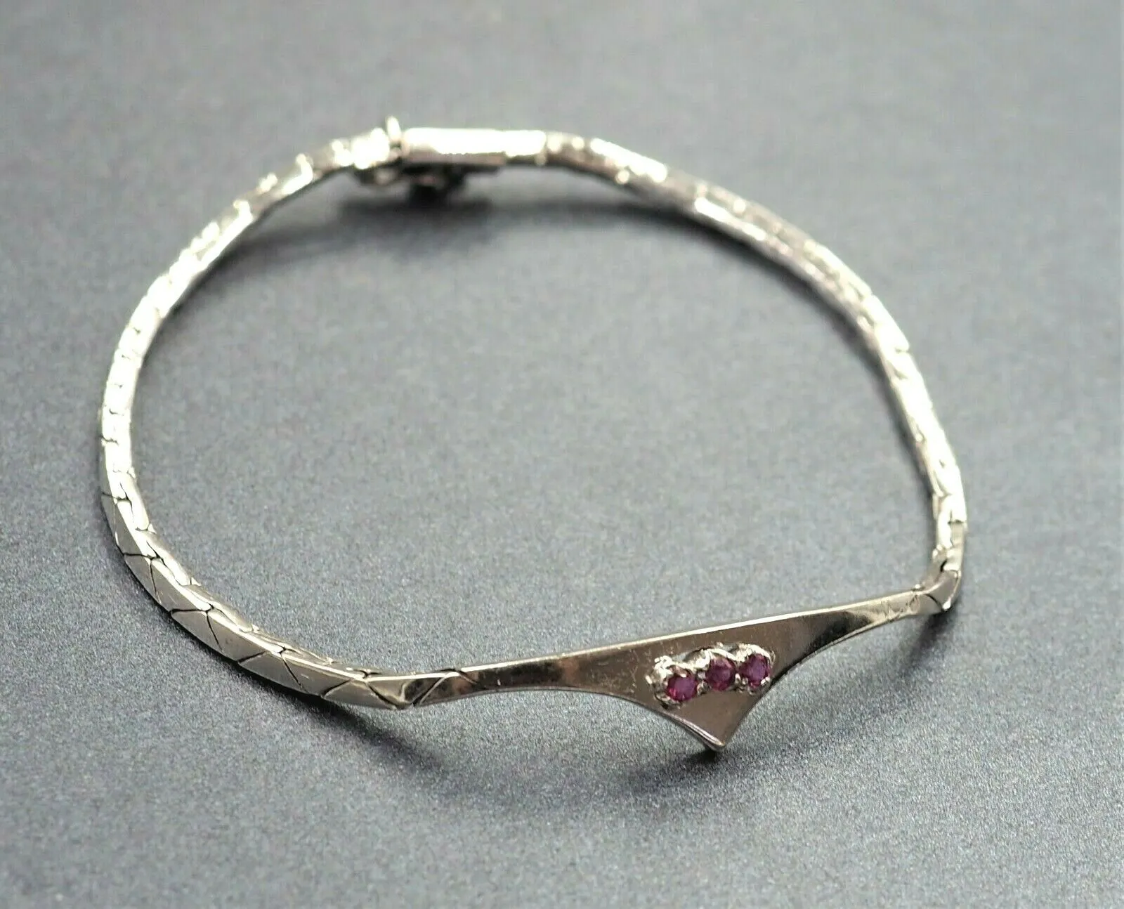 Ruby Sterling Silver Snake Chain Bracelet - Italian Jewellery