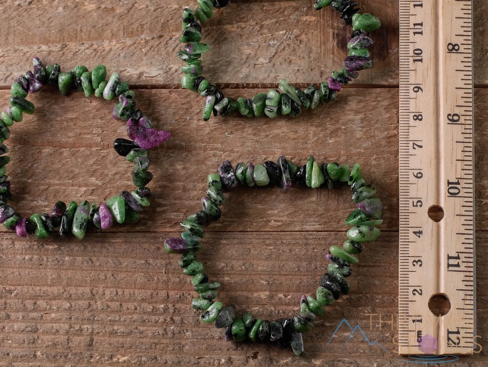 RUBY ZOISITE Crystal Bracelet - Chip Beads - Beaded Bracelet, Handmade Jewelry, Healing Crystal Bracelet, E0644