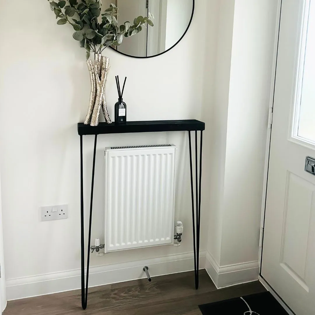 Rustic Wooden Radiator Shelf & Console Table handcrafted in the UK