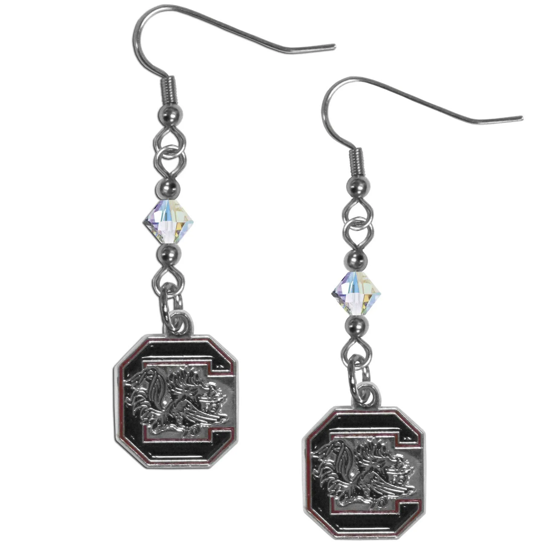 S. Carolina Gamecocks Crystal Dangle Earrings