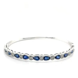 Sapphire and Diamond Bangle Bracelet