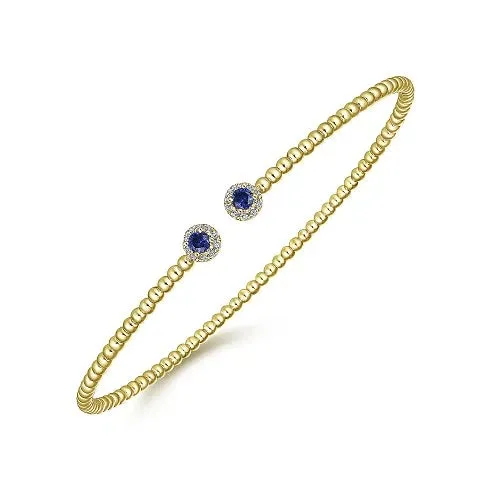 Sapphire and Diamond Split Bangle Bracelet