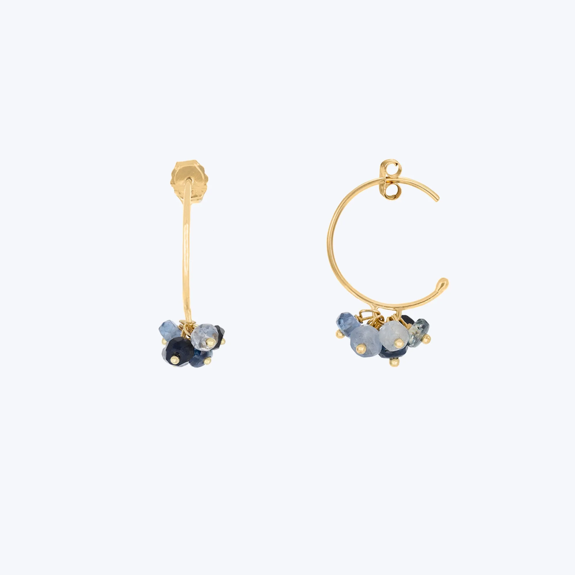 Sapphire Cluster Earrings