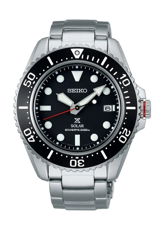 SEIKO PROSPEX SOLAR DIVER BLACK DIAL STAINLESS STEEL SNE589P