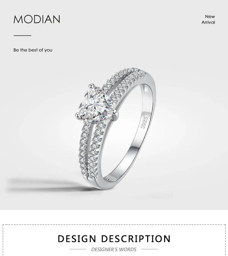 Silver Diamond Cut Heart Ring