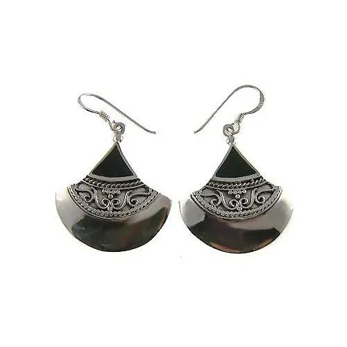 Silver Onyx Earrings