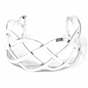 Silver Overlay Cuff  Woven Design Artisana